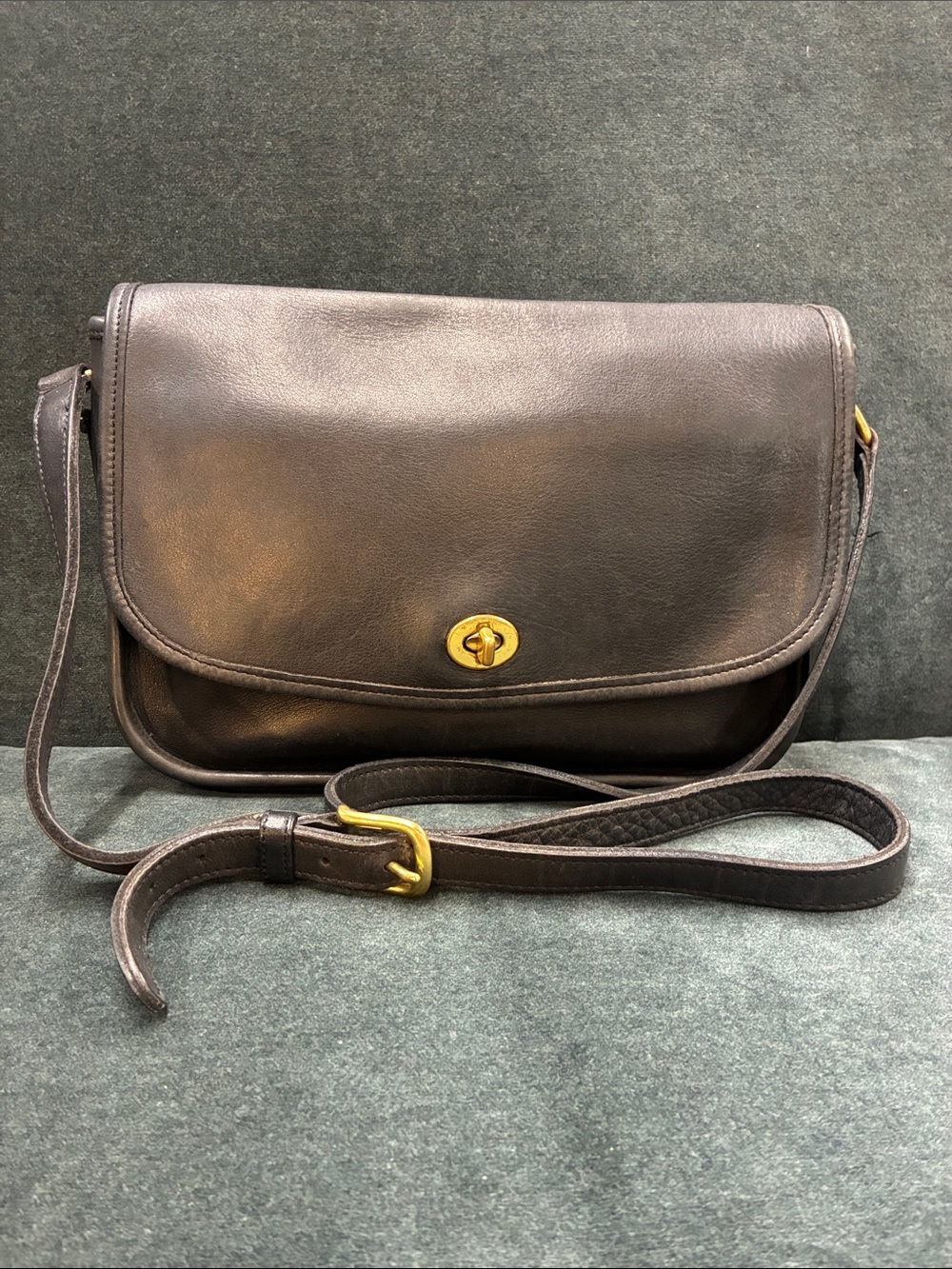 Coach 1970’s Black Leather City Bag